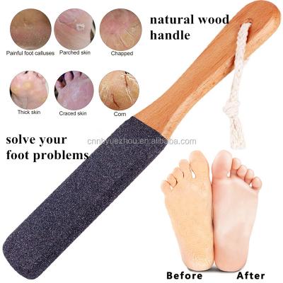 China Foot Spa High Quality Beech Handle Natural Pumice Curved Foot Wood Backrest for sale