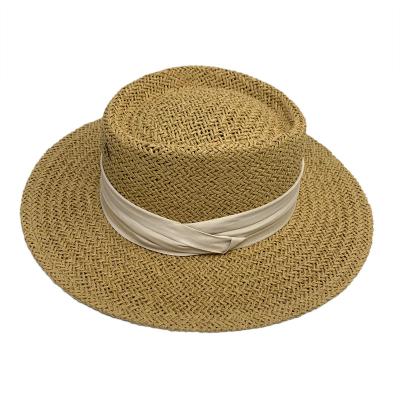 China Character Adults Paper Panama Hat Spring Summer Plain Dyed Straw Hat for sale