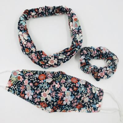 China Print Outdoor Wholesale Cotton Hair Band Headband Scrunchy Hair Accessories Set For Women for sale