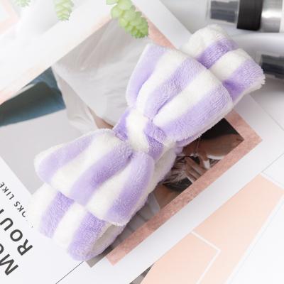 China Skin Care Coral Fleece Women Spa Facial Headband With Different Patterns for sale