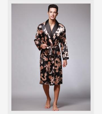 China Wholesale or custom plus size satin silk pajamas men's bathrobes sleepwear for sale