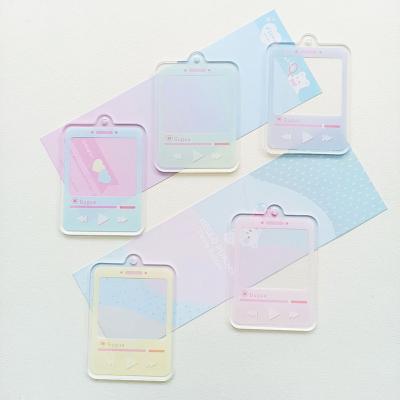 China Eco-friendly/Sustainable Player Goo Plate Diy Collage Mobile Phone Shape Hanging Goo Card Transparent Round Gift Creative Acrylic Chain for sale