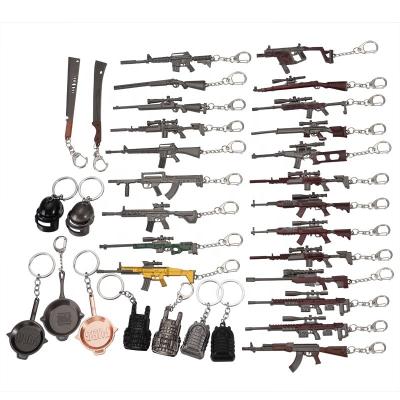 China High-quality Sustainable Jedi Survival Gun Weapon Model Pendant Keychain Eating Chicken Game Around 12cm Full Set Gun Gift Keychain for sale