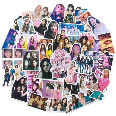 China Eco-friendly material and waterproof female star stickers korea girl group stickers black pink star chasing commemorative girl decals book decoration stickers for sale