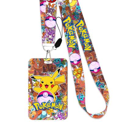 China Eco-Friendly/Sustainable/Custom Printed Japanese Anime Pokemon Card Sleeve Lanyard With U Disk Male Hand Rope Flame FEI Strap Lanyard With U Disc Male Custom Factory New Design for sale