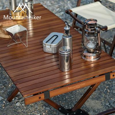 China Black Walnut Beech Foldable Lightweight Camping Picnic Outdoor Folding Egg Roll Wooden Folding Table for sale