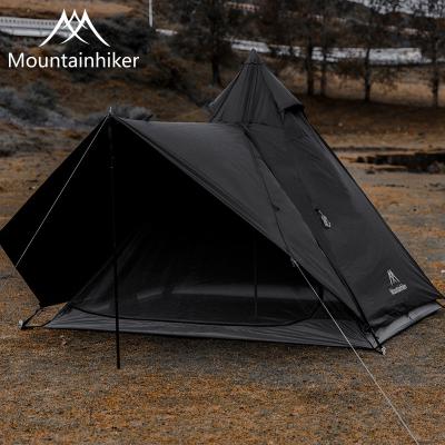 China UV-resistant dark black fire pit space shading and rainproof polyester fabric customized outdoor camping tent for sale