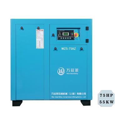 China OIL-LESS WZS Brand Air Compressor 55 KW Air Compressor For Industrial Equipment for sale