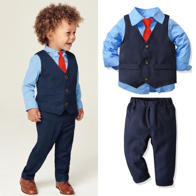 China Child Formal Boy Suit Vest Shirt Set Tie Suits 2 3 4 5 7 8 Year Boys Wedding Dress Child Birthday Clothing Outfit for sale