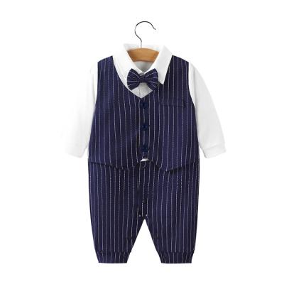 China England New Fashion 0-3 Months Baby Boy Full Sleeve Newborn Clothes Gentleman Rompers Handsome for sale