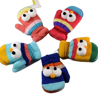 China Blue Full Mittens Toddler Kids Winter Mitten Cute Cartoon Thick Finger Warm Gloves for sale