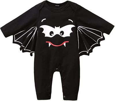 China Anti-Shrink Newborn Girls Bat Costume Halloween Baby Onesie Coat Romper Overalls Black Outfit Clothing Baby Boy Anti-Shrink for sale