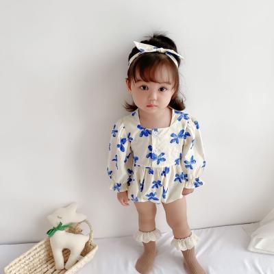 China CSI Newcomer Funny Baby Rompers Printing Free Pattern Funny Autumn Baby Ruffle Romper Sheet for sale