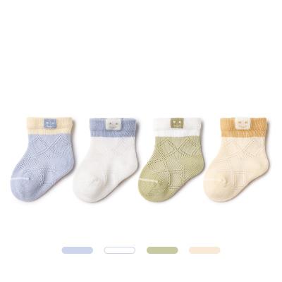 China QUICK DRY 4 Pairs Cotton Baby Girls Boys Toddler Breathable Baby Socks Booties 0-11 Years Old for sale