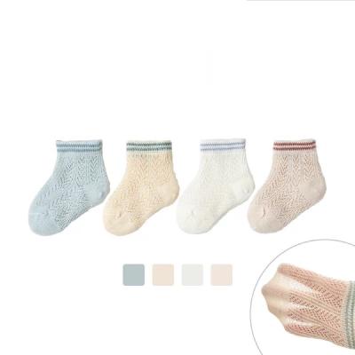 China Breathable 4 Pairs Of Unisex Baby Bumps Mesh Toddler Socks Thin 0-5years for sale