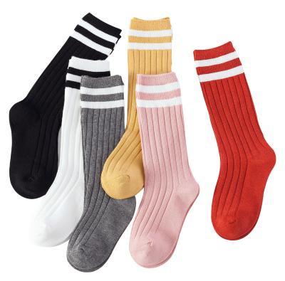 China Breathable Wholesale Striped Girls Socks Kids High Socks Tube Street Kids Socks for sale