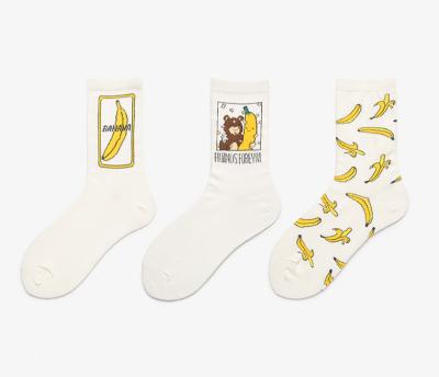 China INS Antibacterial Fruit Cartoon Unisex Regular Crew Socks Antibacterial Cotton Socks For Women Men for sale