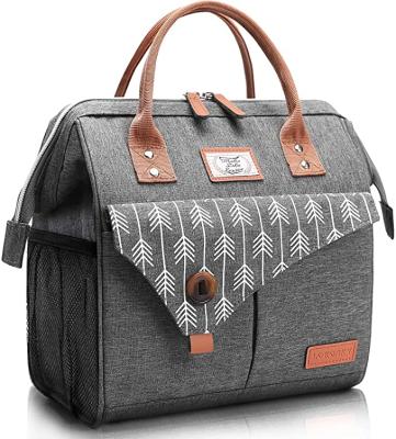 China American Style 10L Insulated Lunch Bag For Women For Work Lunch Tote Gray for sale