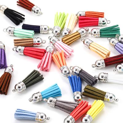 China 20pcs/lot 38mm Universal Silver Hat Mesh Macrame For DIY Jewelry Making Key Chain Cell Phone Pendant Accessories Leather Trim Tassels Fringe for sale