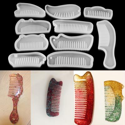 China 1pcs 3D Comb Series Viable Transparent Silicone Mold Epoxy Resin Jewelry Making Cosmetic Tools DIY Hand Craft for sale