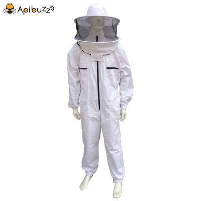 China Apibuzz Armpit Zippered Thickened Armpit Zippered Guardian Type Bee Guarding Suit Clothing With Hat-veil Beekeeping Combined Beekeeping Equipment for sale