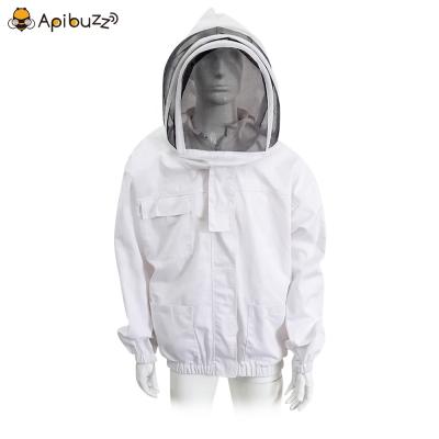 China Hoody Apibuzz Thickened Type Vented Bee Keeping Jacket With Hood Hat-Veil Beekeeping Beekeeper Suit Beekeeping Equipment Supplies for sale