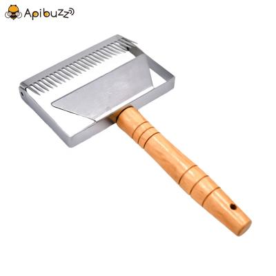 China Large Large Wooden Handle SS Inner Prongs Uncapping Fork Beeswax Uncapper Honey Bee Keeping Tools Beekeeping Equipment Beekeeping for sale