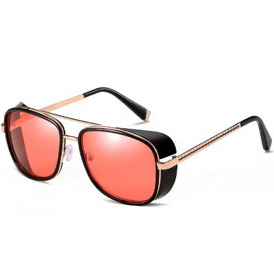 China Anti UV400 Metal Sun Glass Shades Iron Man Sunglasses Tony Stark Classic Steam Punk With Side for sale