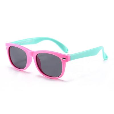 China 2020 Fashion Square Anti UV400 Silicone Mirror Gradient Kids Sunglasses China Factory Sun Glass Promotion for sale