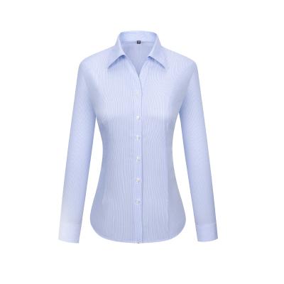 China RTS 10 Options Cotton Women's Anti-pilling Business Shirt 100% Formal Anti-Wrinkle Non Iron Dress Shirt For Women for sale