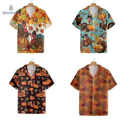 China New Arrival High Quality Anti-pilling Mens Hawaiian Shirt Thanksgiving Shirt 100% Cotton Printing Shirt For Men for sale