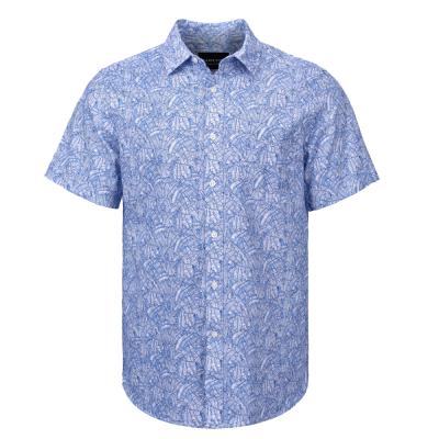 China Floral Print Anti-pilling Shirt Cotton Shorts 100% Natural Sleeve Print Shirt For Men for sale