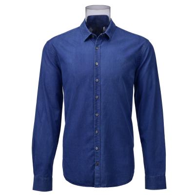 China Anti-pilling Men's Denim Shirt 100% Cotton Long Sleeve Goof Dyed Denim Shirt For Men for sale