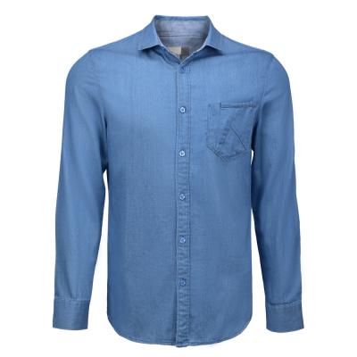 China Anti-pilling Men's Denim Shirt 100% Cotton Long Sleeve Denim Shirt For Men for sale