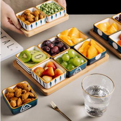 China Wholesale Price Sustainable Creative Home Decorative Table Fruit Salad Serving Dish With Tray for sale