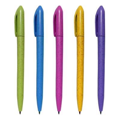 China office & School Pen Environmental Promotional Twist Pen ECO Wheat Straw Ballpoint Pen Recycled Eco-friendly School Desk With Customized LOGO for sale