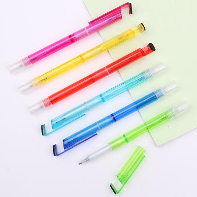 China office & School Pen 4 in 1 Multifunctional Clear Plastic Tip Pen Custom Logo Gel Pen with Holder and Phone Screen Remover for sale