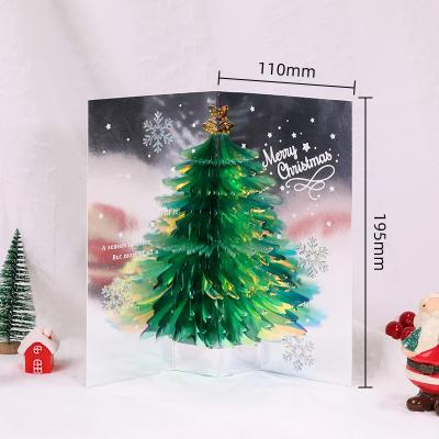 China American 3D Christmas Tree Pop Up Cards with Envelopes 3 Matching Designs Featuring Holiday Greeting Card for sale