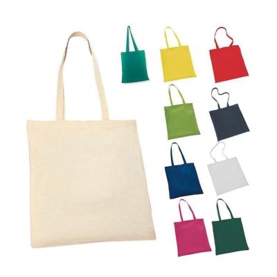 China Reusable empty women handled canvas tote bag folding cotton shopping bags with custom logo wholesale for sale