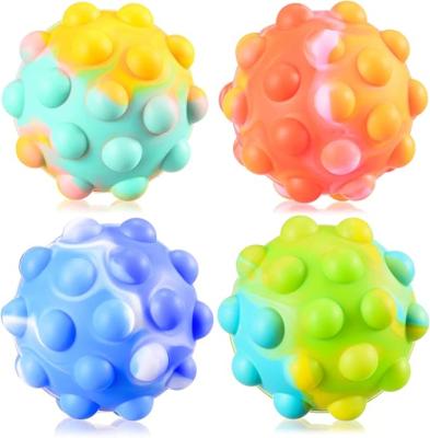 China Promotional Toy Fidget Ball Popper It Toys 4 Packs 3D Squeeze Anti Pressure Balls Stir Toys Push Bubble Sound Squishy Sensory Toys for sale