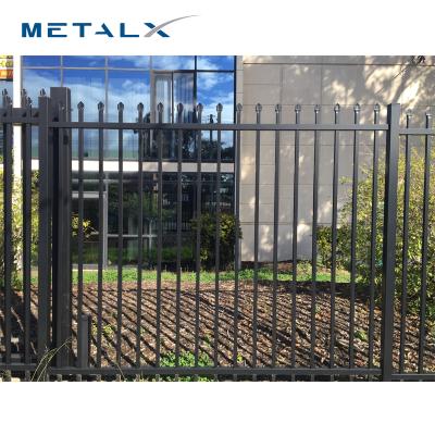 China Easily Assembled Metalx Custom Design Galvanized And Powder Coated Backyard Metal Fences Wrought Iron Fence Panel And Gate for sale