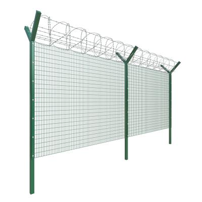 China Easily Assembled Powder Coated Clear Vision Barrier High Security 358 Barrier Panels With Razor Barbed Wire For Sale for sale