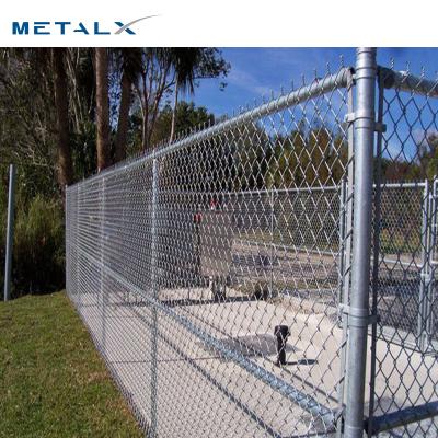 China Factory Supply Chain Link Easily Assembled Black Galvanized Steel Fence For Tennis Court for sale