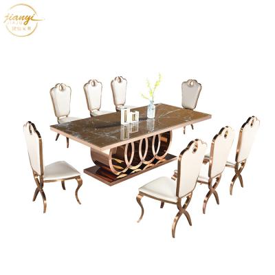 China China Hotel Decorative Gold Dining Table Sets Luxury Manufacturing Decoration China Dining Table Sets for sale