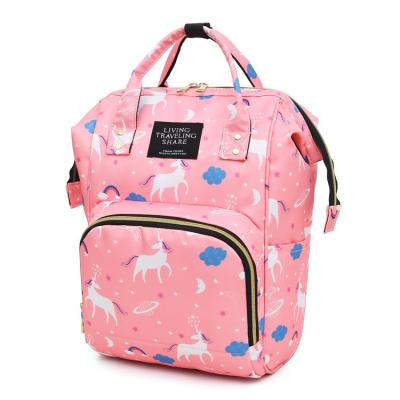 China Wholesale Fashion Large Capacity Waterproof Baby Bag Diaper Backpack Oxford Unicorn Theme Mummy Diaper Bag for sale