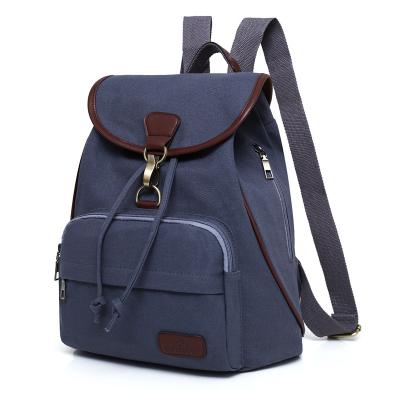 China Wholesale Casual Women Daypack Mini Backpack Vintage Canvas Sschool Bag Drawstring Daybackpaack for sale