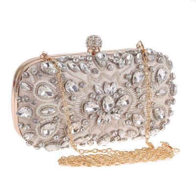 China Unique Shiny Diamond Purses Crystal Women Clutch Bag Crystal Bridal Clutch Evening Chain Polyester Shoulder Bag Bags for sale