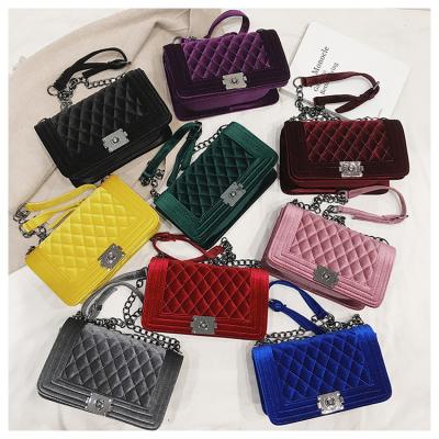 China Wholesale PU Diamond Lattice Square Chain Women Bags Sling Bags Ladies Shoulder Cross - Body Bag for sale