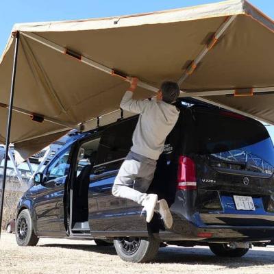 China Hoya 2023 New Style Car Side Dark 270 Extended Type Free Standing Auto Awning Portable 4x4 Degree Awning For Camping Sun Protection for sale