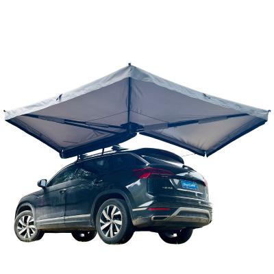 China Extended type custom logo 270 degree tent fan car side tent free standing tent for camping with led light for sale